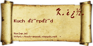 Kuch Árpád névjegykártya
